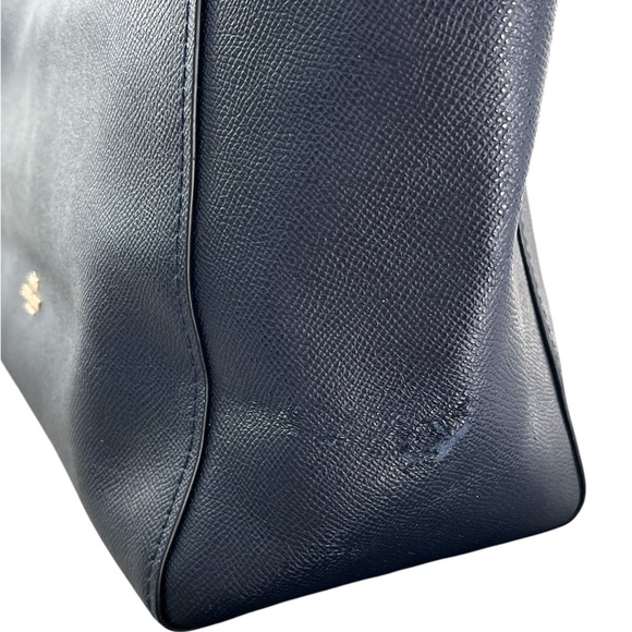 COACH Coach Turn-Lock Leather Tote Bag Navy HW Gold L1647-57450 - Picture 3 of 4